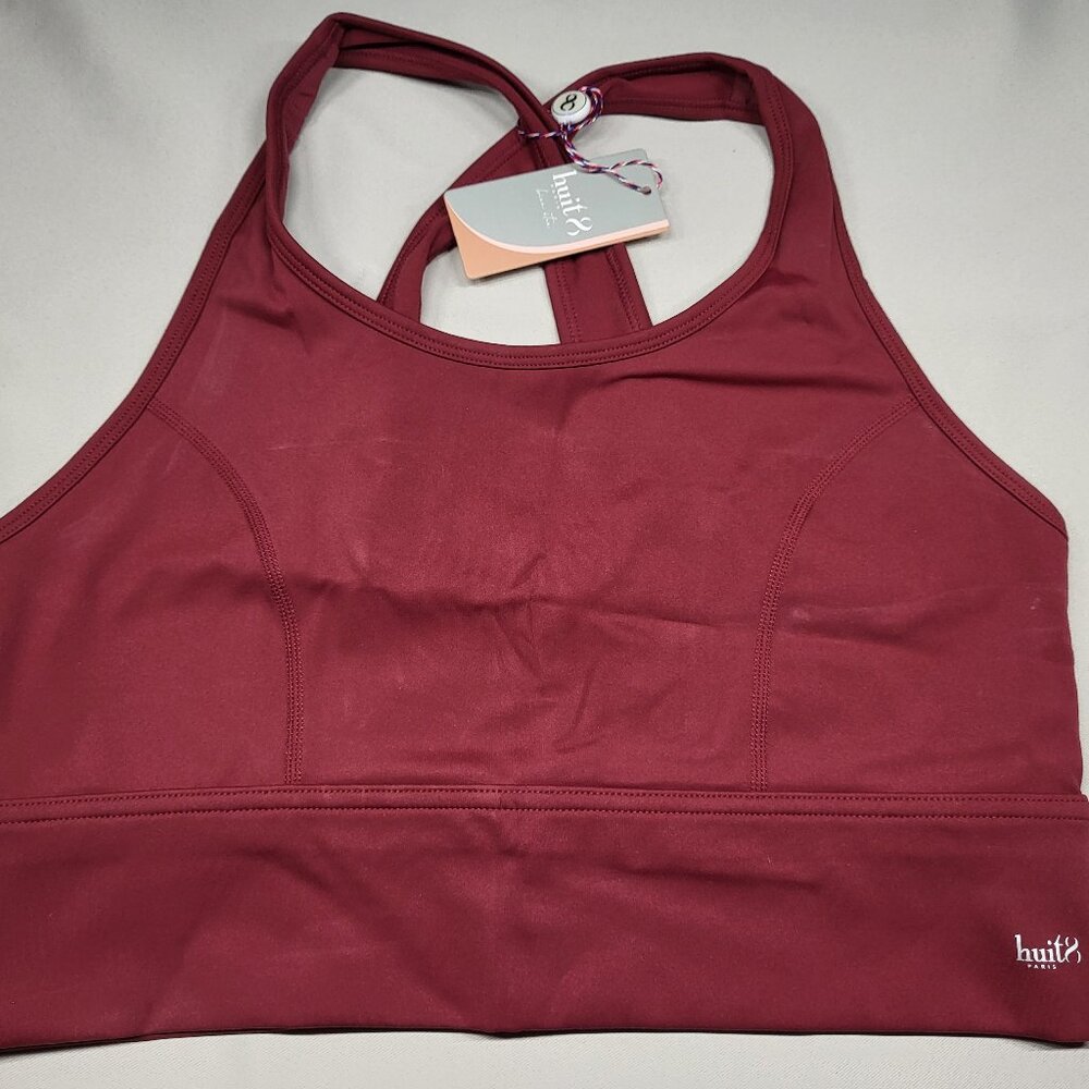 huit 8 Paris Sportsbra Size Large in Merlot - NWT